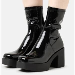 Aldo Upstep Boots Platform Patent Leather  Black NEW 6.5 US